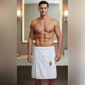 Customizable  Terrycloth Towel Bath Wrap for Men by Wrapped In  A Cloud NWT